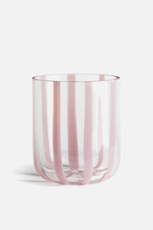 Patterned tumbler - pink striped