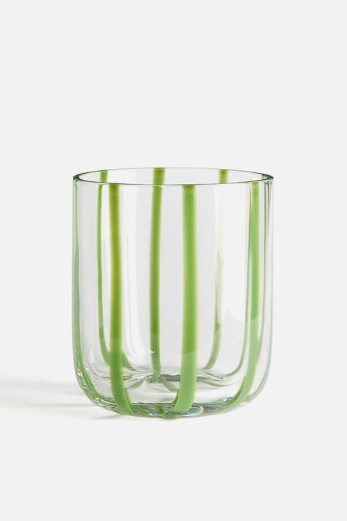 Patterned tumbler - green striped