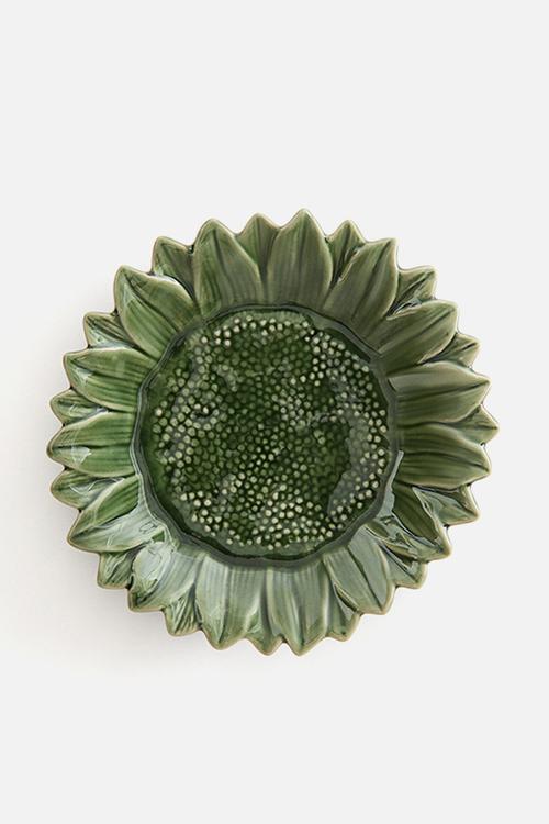 Sunflower-shaped mid plate - green