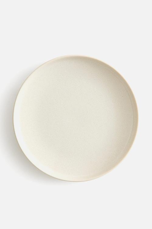 Reactive-glaze side plate - beige
