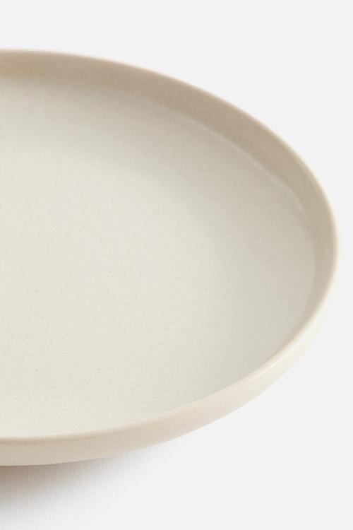 Reactive-glaze side plate - beige