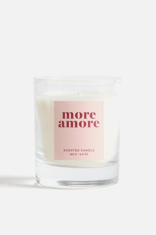 Scented candle in glass holder - more amore