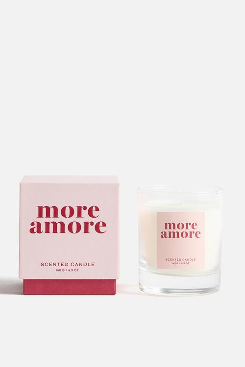 Scented candle in glass holder - more amore
