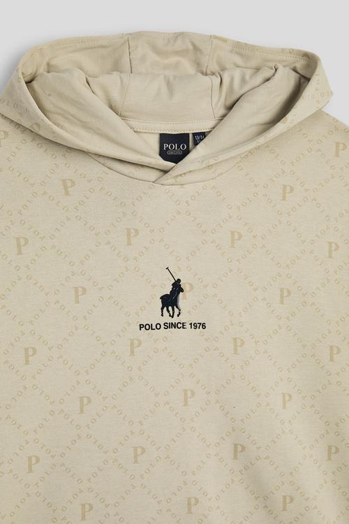 Boys blake aop hoodie - putty