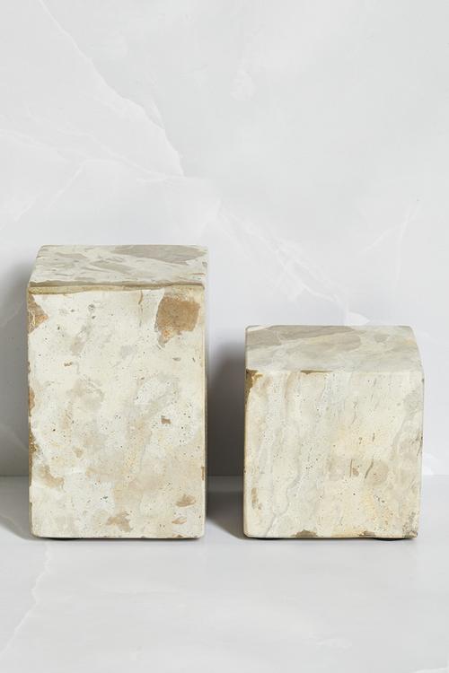 Block Marble Bookend set of 2 - Choc