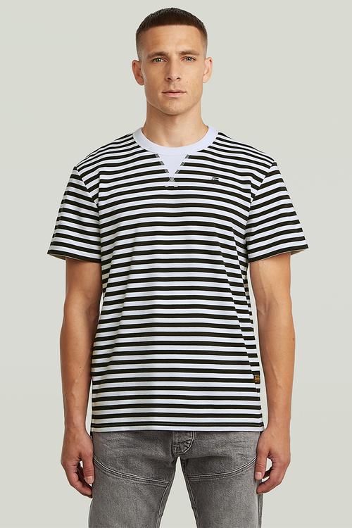 Nifous Stripe R T-shirt - White/DK Black Stripe 