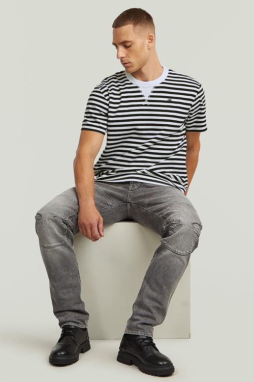 Nifous Stripe R T-shirt - White/DK Black Stripe 