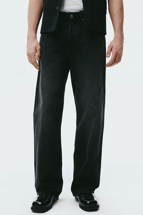 Loose straight jeans - black