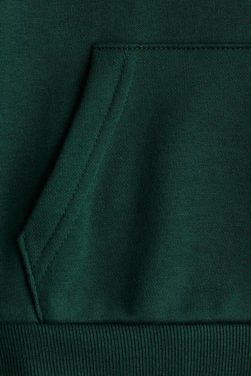 Brushed-inside hoodie - forest green