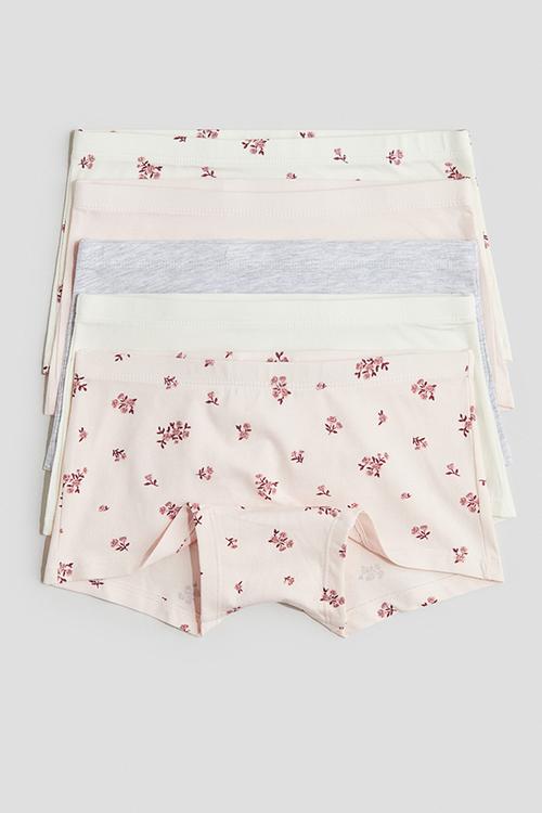 5-Pack cotton boxers - powder pink floral 