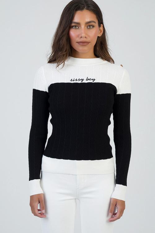 Sweet Talk Knit Top - Black & White