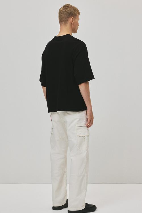 Regular fit twill cargo trousers - white