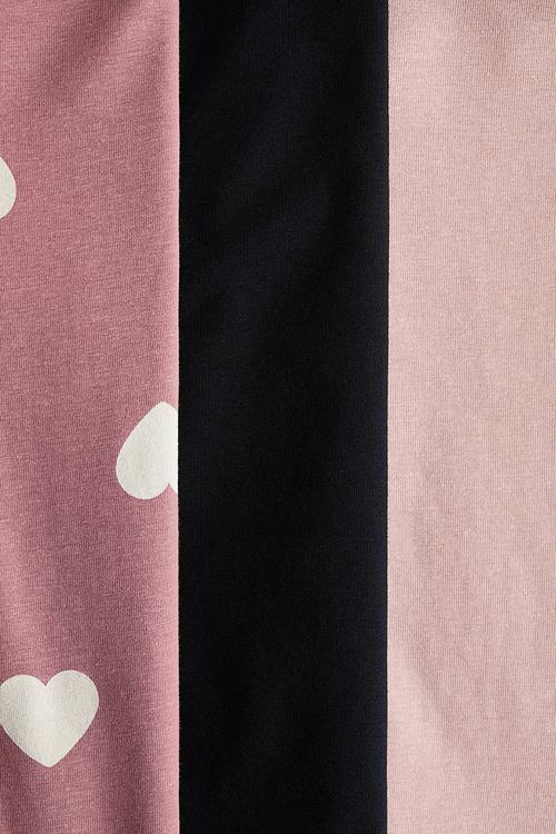 3-Pack long-sleeved tops - pink hearts 