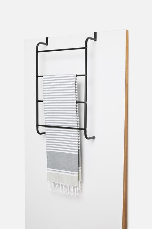 Over-the-door towel rack - black