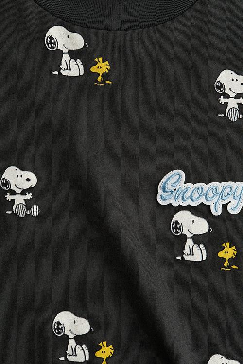 Oversized printed T-shirt - dark grey/snoopy 