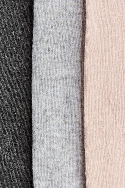 3-Pack fine-knit tights - grey marl & pink