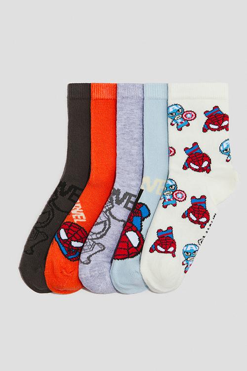 5-Pack patterned socks - grey marvel comics