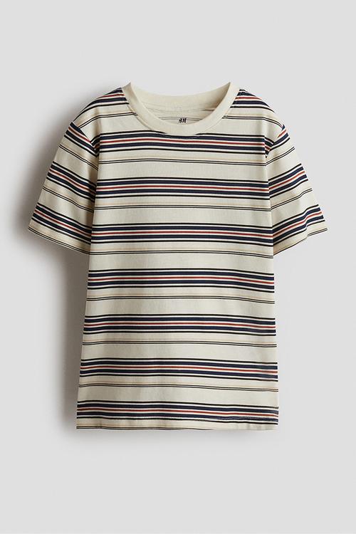 Printed T-shirt - beige striped