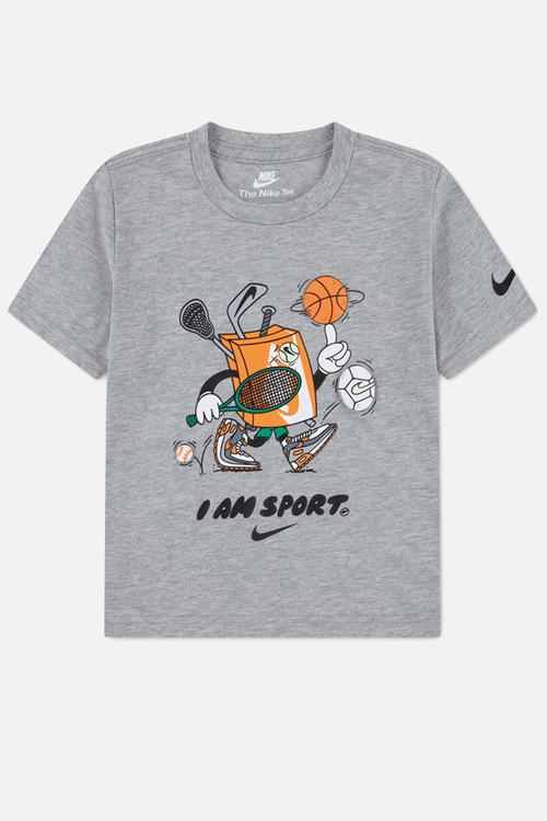 Nkb I Am Sport Boxy Graphic Tee - Dk Grey Heather