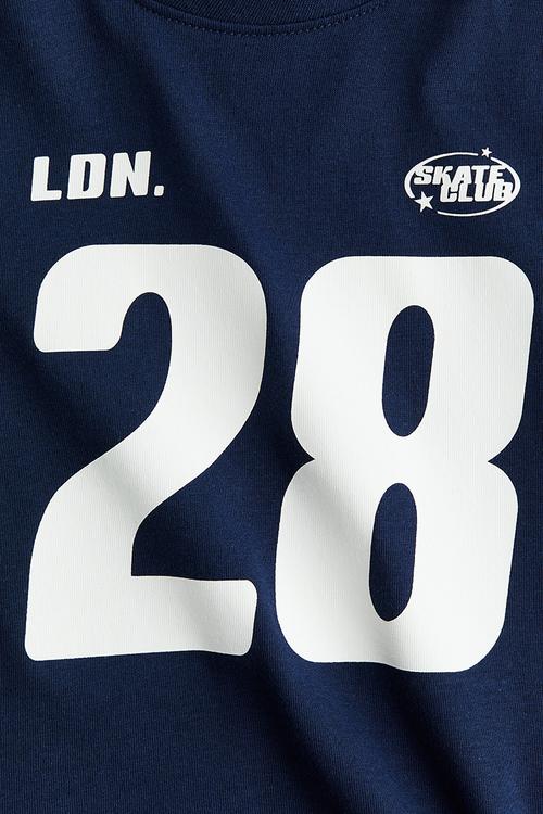 Printed T-shirt - dark blue skate club