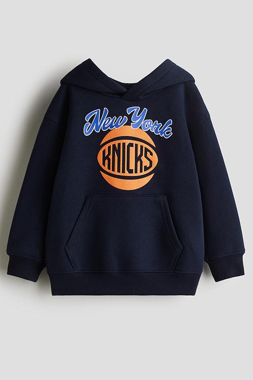 Printed hoodie - navy blue new york knicks
