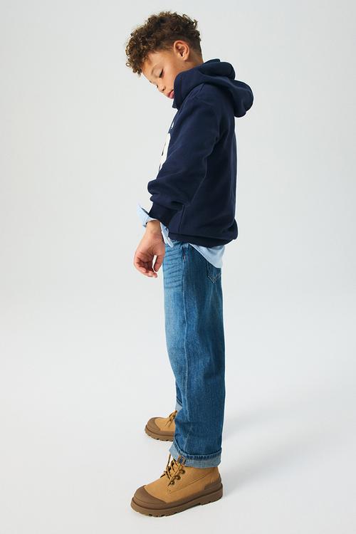 Printed hoodie -  navy blue/28 