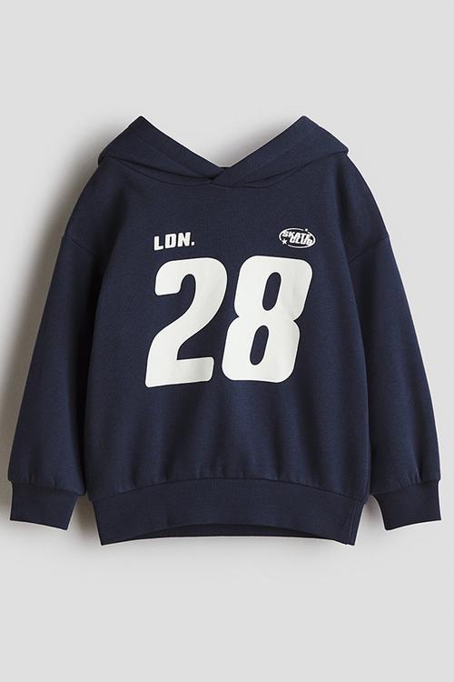 Printed hoodie -  navy blue/28 