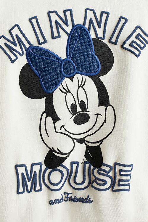 Motif-detail sweatshirt - white/minnie mous