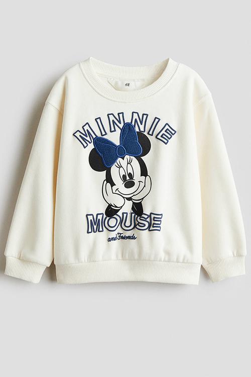 Motif-detail sweatshirt - white/minnie mous