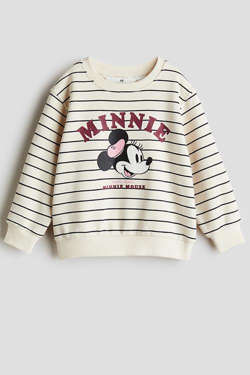 Motif-detail sweatshirt - white/minnie mouse 