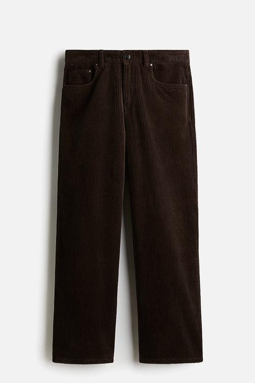 Relaxed fit corduroy trousers -  dark brown