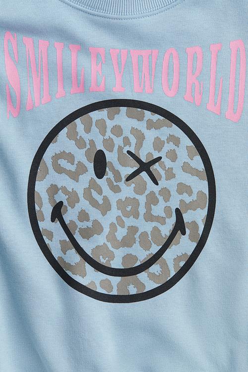 Oversized printed sweatshirt - blue,multi