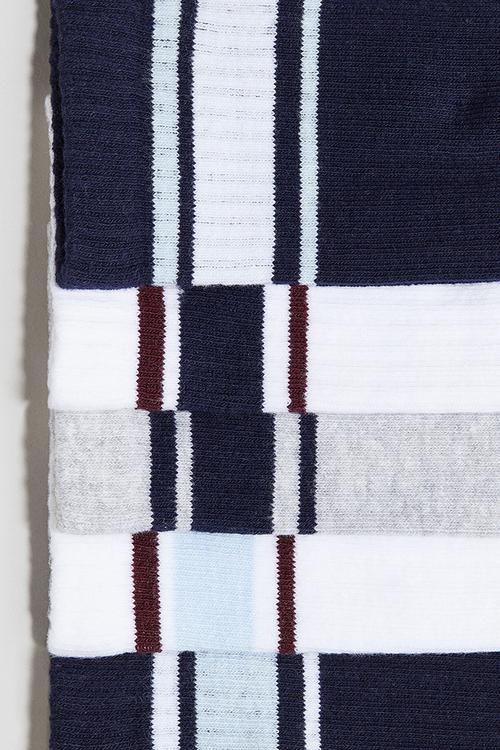 5-Pack ribbed terry socks - navy blue & white