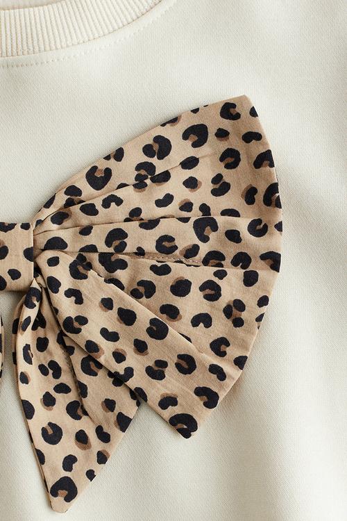 Bow-detail sweatshirt - light beige/bow