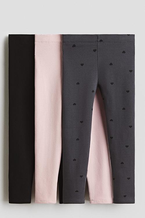 3-Pack brushed-inside jersey leggings - multi