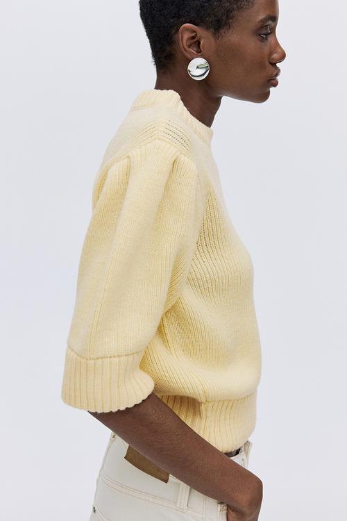 Rib-knit top - light yellow