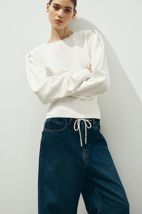Shoulder-pad top - cream 