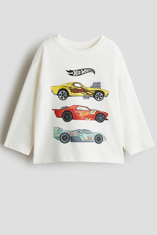 Long-sleeved T-shirt - white hot wheels
