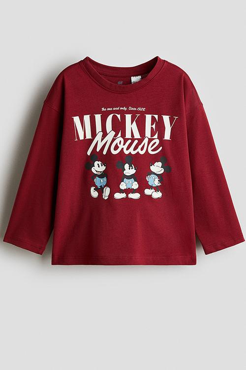 Long-sleeved T-shirt - red mickey mouse