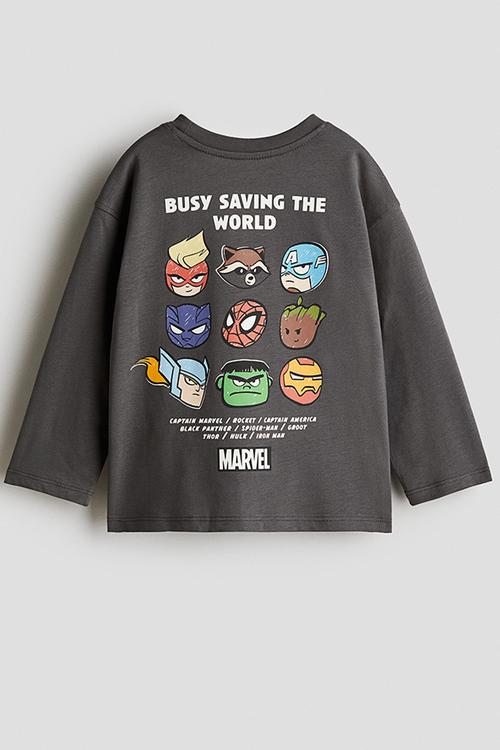 Long-sleeved T-shirt - dark grey the avengers