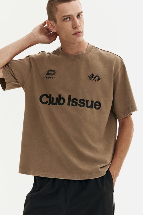 Boxy fit washed T-shirt - beige/club issue