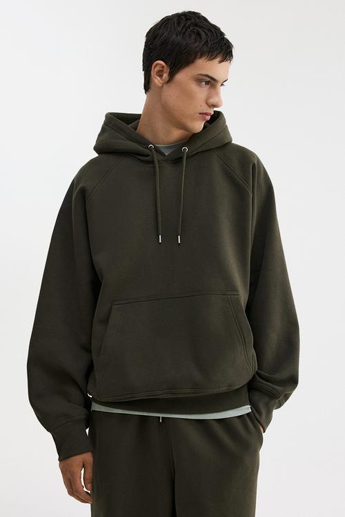 Oversized fit hoodie - khaki green