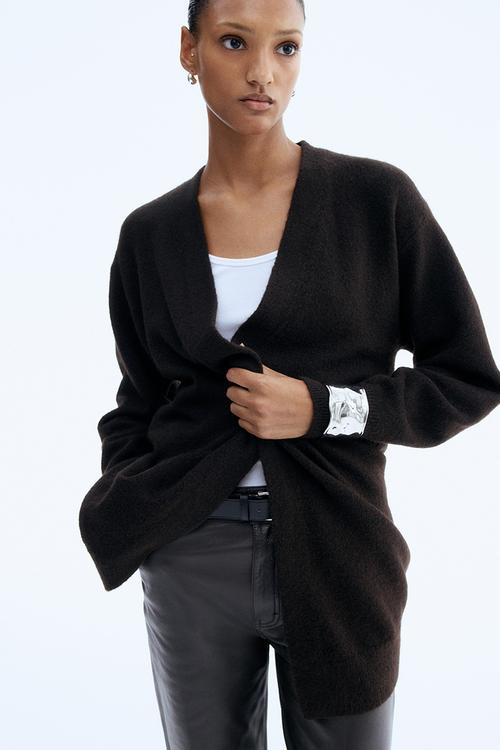 Long cardigan - dark brown