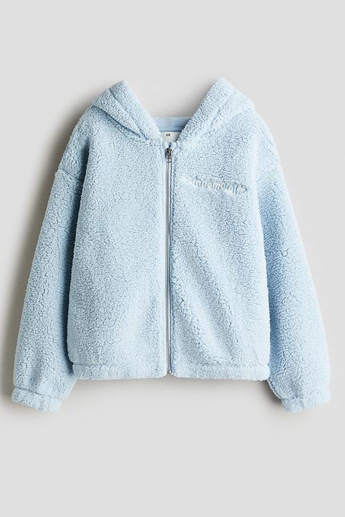 Teddy zip-through hoodie - light blue cinnamoroll