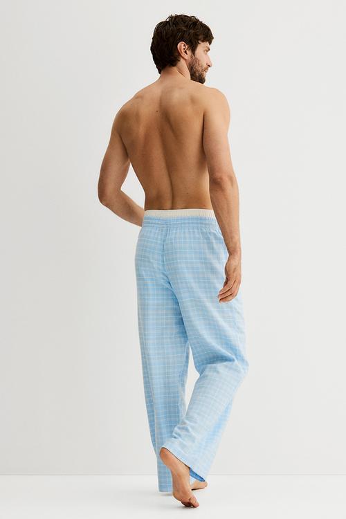 Relaxed fit flannel trousers - blue/checked 