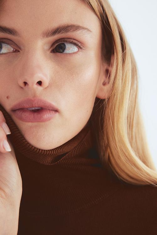 Polo-neck jumper - brown