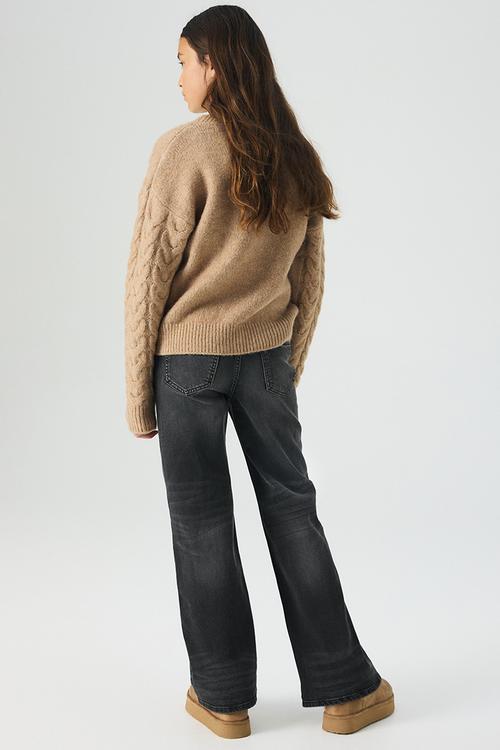 Baggy fit bootcut leg jeans - denim black