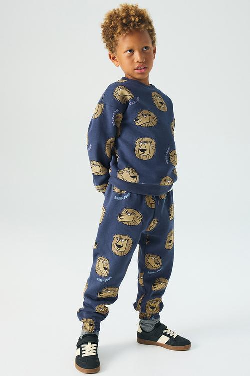 2-Piece printed sweatshirt set - dark blue lions