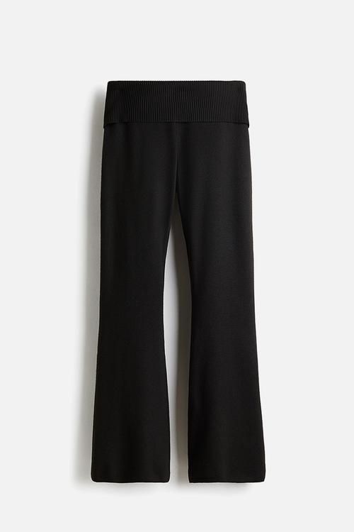 Knitted yoga pants - black