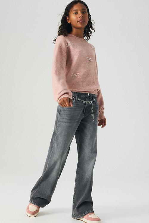 Baggy fit bootcut leg jeans - denim grey 